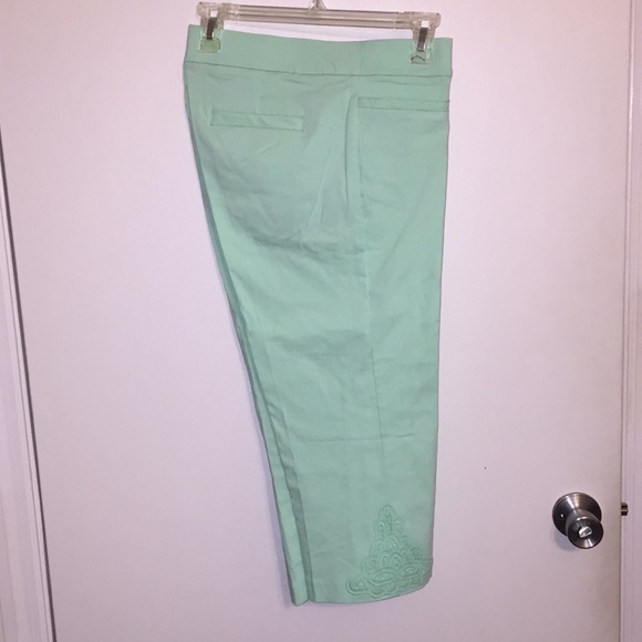 Mint Green Cropped Pants - Picture 1 of 3